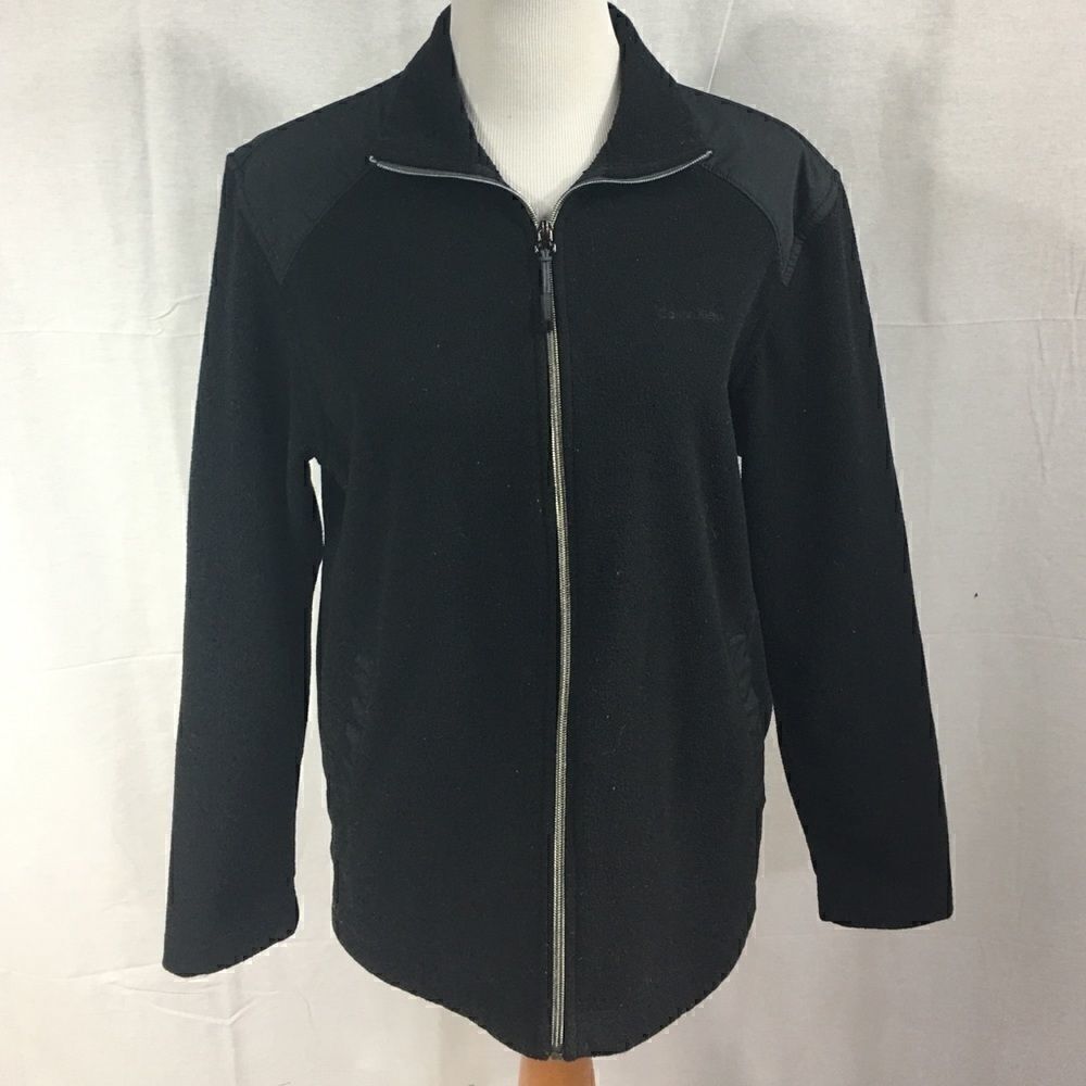 Medium Calvin Klein Tech Fleece black zipper long sleeved sweatshirt jacket